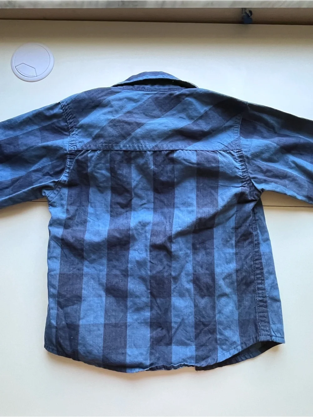 U.S. Polo Assn. Boys Blue Plaid Shirt with Red Logo 3T